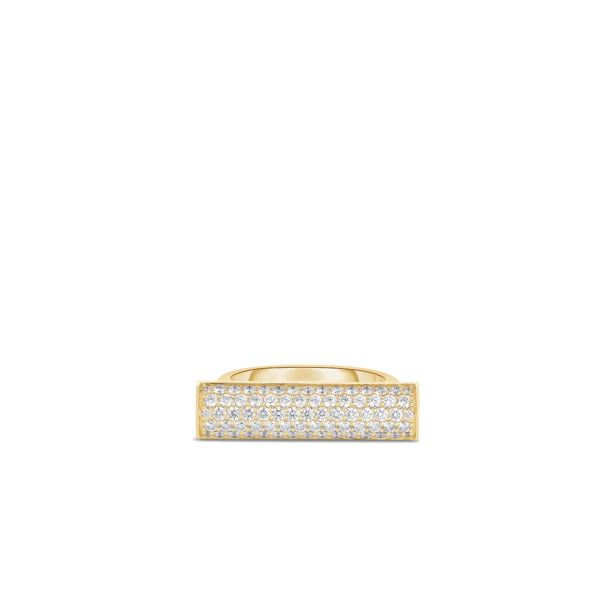 Roberto Coin 18K Yellow Gold Domino Pave Diamond Bar Ring