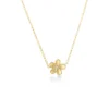 Roberto Coin 18K Yellow Gold Jasmine Diamond And Polished Finish Small Flower Necklace