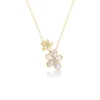 Roberto Coin 18K Yellow Gold Jasmine Diamond And Mother Of Pearl Double Flower Necklace