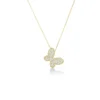 Roberto Coin 18K Yellow Gold Jasmine Pavé Diamond Butterfly Necklace