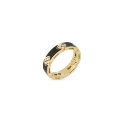 Roberto Coin 18K Yellow Gold Love In Verona Diamond And Enamel Ring