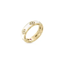 Roberto Coin 18K Yellow Gold Love In Verona Diamond And Enamel Ring