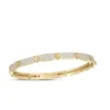 Roberto Coin 18K Yellow Gold Love In Verona Pave Diamond And Polished Flower Narrow Bangle