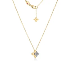 Roberto Coin 18K Yellow Gold Love In Verona Diamond Flower Necklace