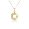 Roberto Coin 18K Yellow Gold Love In Verona Diamond Flower Circle Necklace