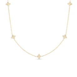 Roberto Coin 18K Yellow Gold Love By The Inch 5 Station Flower Necklace