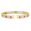 Roberto Coin 18K Yellow Gold Obelisco Pavé Diamond And Gemstone Cuff Bangle