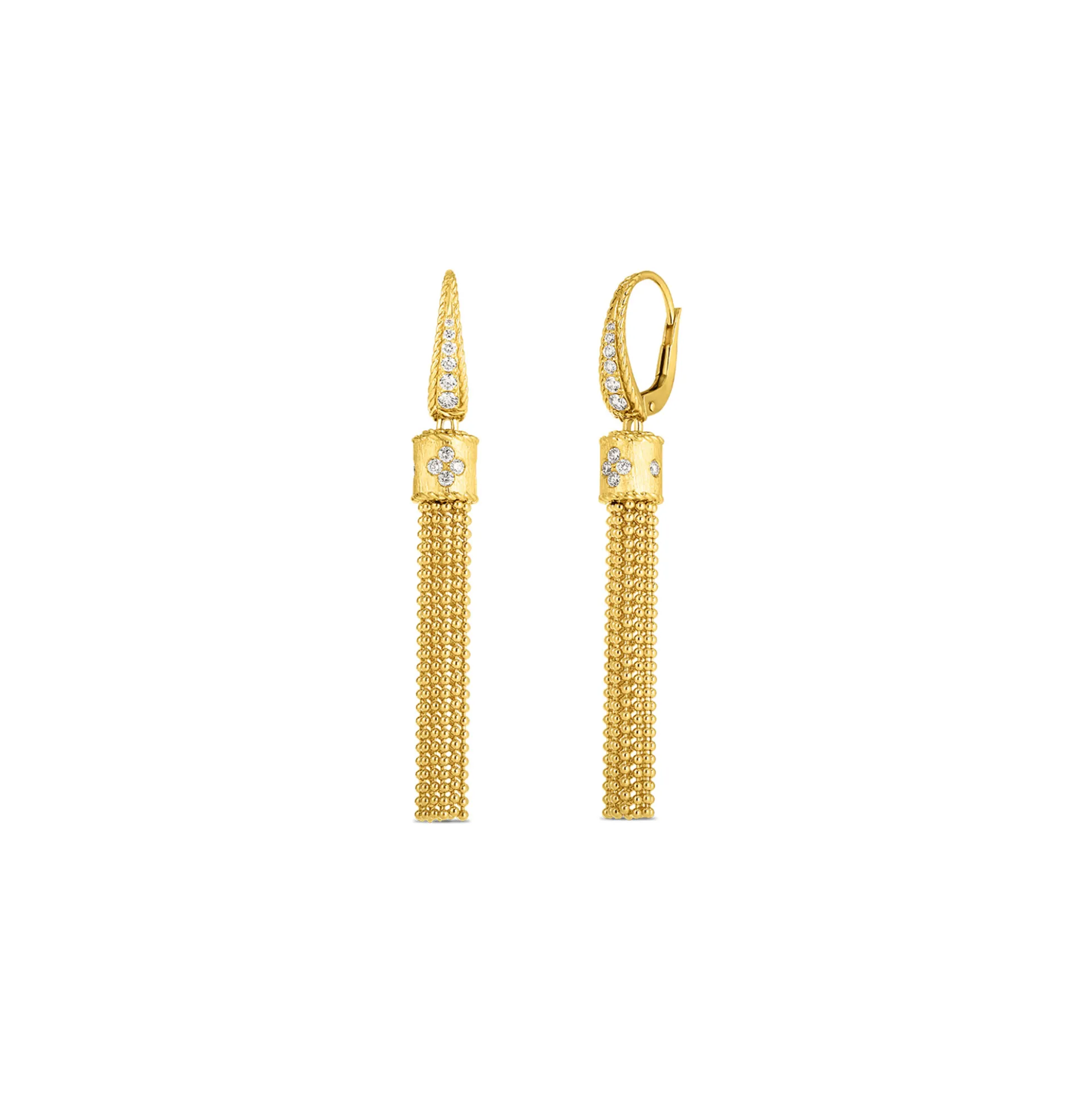 Roberto Coin 18K Yellow Gold Princess Tassel Diamond Accent Dangle Earrings