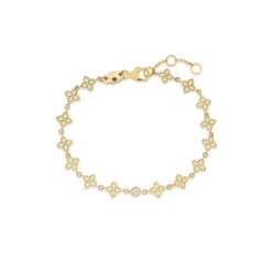 Roberto Coin 18K Yellow Gold Principessa Diamond And Flower Link Bracelet