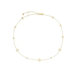 Roberto Coin 18K Yellow Gold Principessa Diamond And Flower Station Necklace