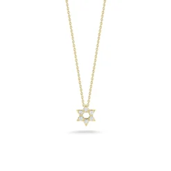 Roberto Coin 18K Yellow Gold Tiny Treasures Diamond Star Of David Necklace