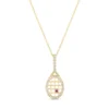 Roberto Coin 18K Yellow Gold Tiny Treasures Diamond Tennis Racket Necklace