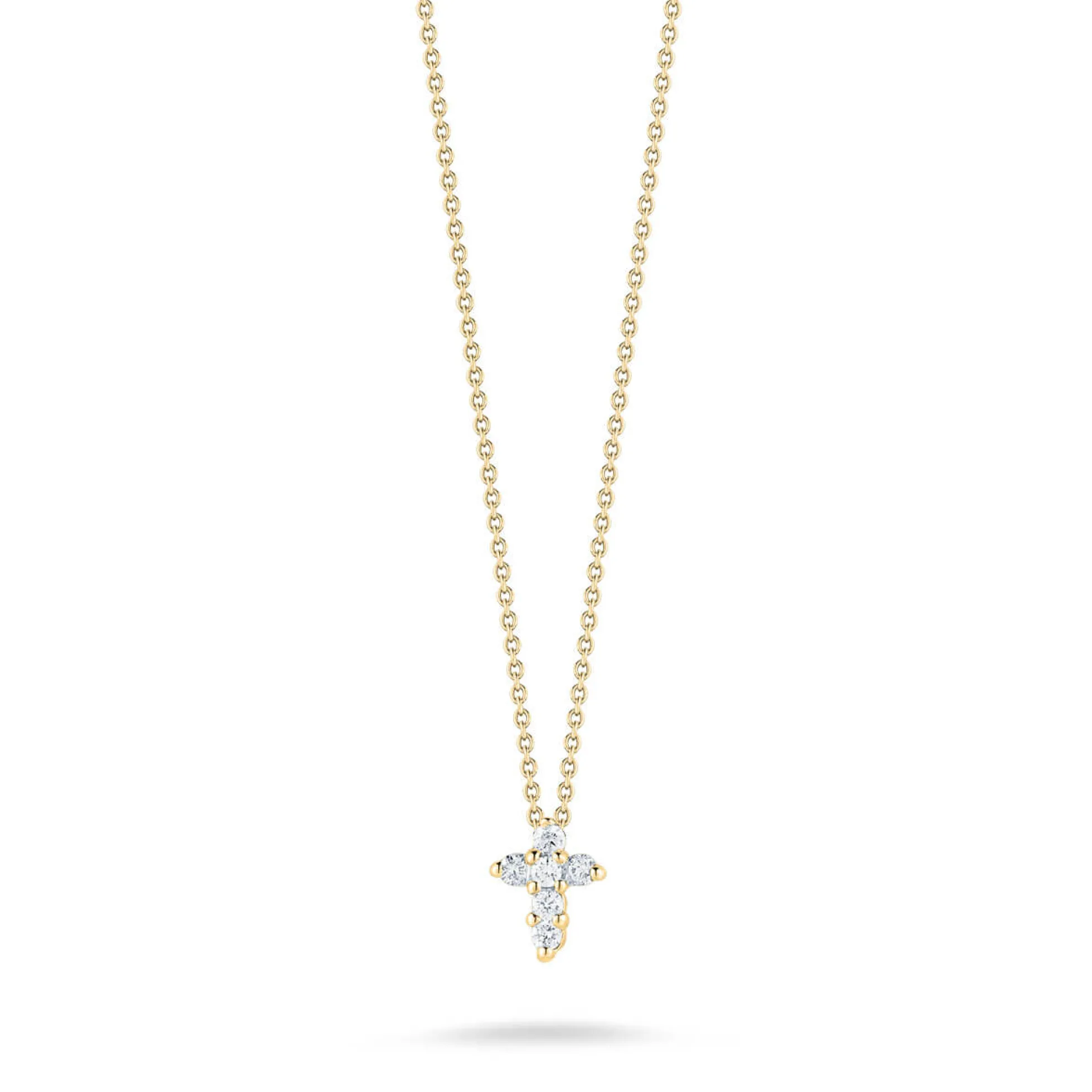 Roberto Coin 18K Yellow Gold Tiny Treasures Diamond Baby Cross Necklace