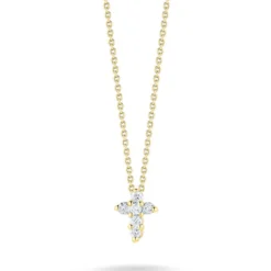 Roberto Coin 18K Yellow Gold Tiny Treasures Diamond Baby Cross Necklace