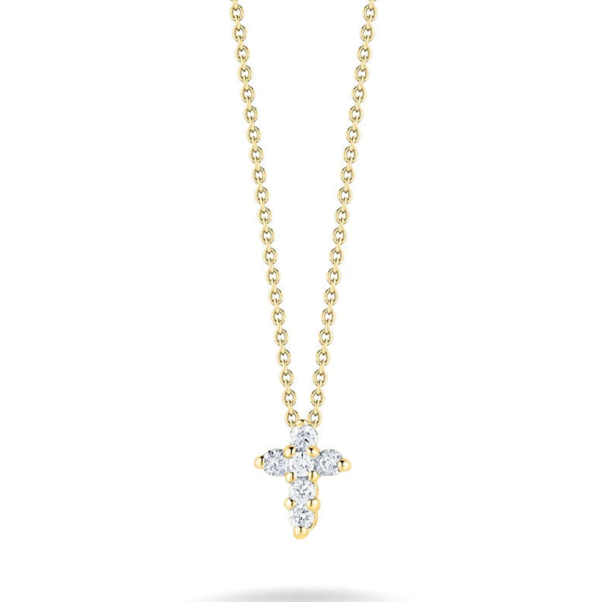 Roberto Coin 18K Yellow Gold Tiny Treasures Diamond Baby Cross Necklace