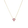 Roberto Coin 18k Yellow Gold Tiny Treasures Diamond and Ruby Reversible Heart Necklace