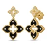 Roberto Coin 18K Yellow Gold Venetian Princess Pavé Diamond And Enamel Double Flower Drop Earrings