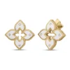 Roberto Coin 18K Yellow Gold Venetian Princess Diamond And White Enamel Flower Stud Earrings