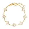Roberto Coin 18K Yellow Gold Venetian Princess Carnival Mother Of Pearl Flower Station Bracelet