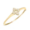 Roberto Coin 18K Yellow Gold Venetian Princess Pavé Diamond Flower Knife Edge Bangle
