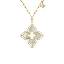 Roberto Coin 18K Yellow Gold Venetian Princess Pirouette Large Flower Necklace