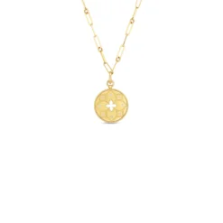 Roberto Coin 18K Yellow Gold Venetian Princess Diamond And Satin Flower Cut Out Medallion Necklace