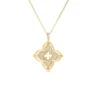 Roberto Coin 18k Yellow Gold Venetian Princess Pirouette Pave Diamond & Mother of Pearl Flower Necklace