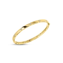 Roberto Coin 18K Yellow Love In Verona Diamond Accent Bangle