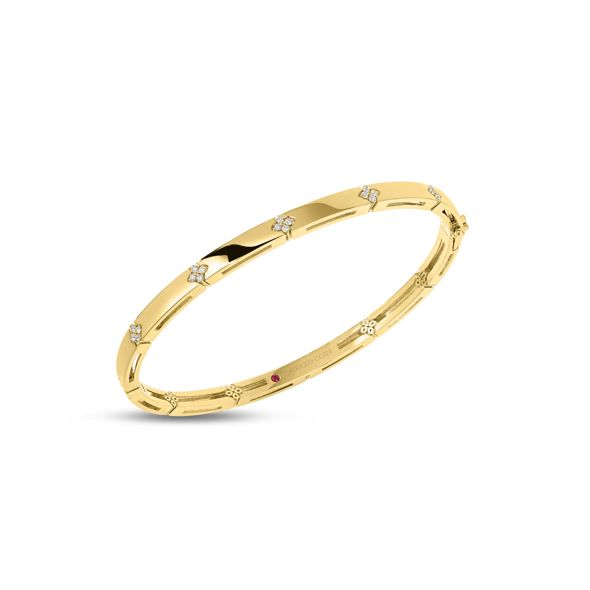 Roberto Coin 18K Yellow Love In Verona Diamond Accent Bangle