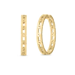 Roberto Coin Navarra Collection Hoop Earrings 18K Yellow Gold