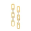 Roberto Coin Navarra 3 Link Drop Earrings 18K Yellow Gold 0.43cttw