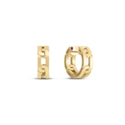 Roberto Coin Navarra Small Hoop Earrings 18K Yellow Gold