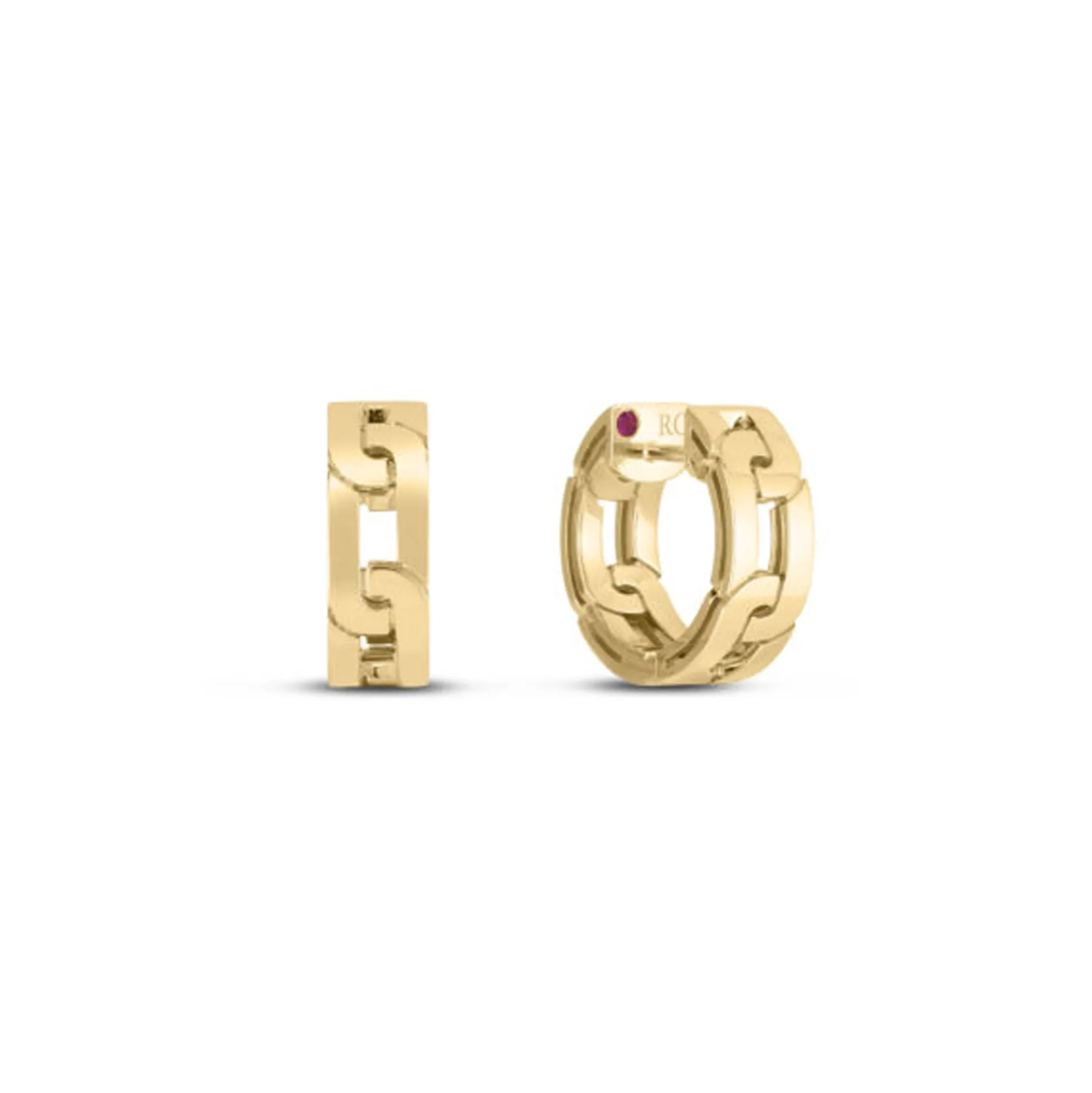 Roberto Coin Navarra Small Hoop Earrings 18K Yellow Gold