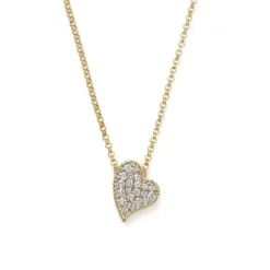 Roberto Coin Princess Diamond Heart Necklace 18K