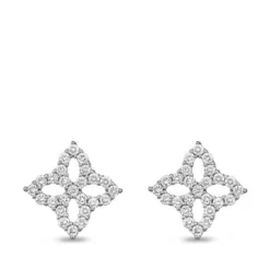 Roberto Coin Princess Small Flower Diamond Stud Earrings 18K