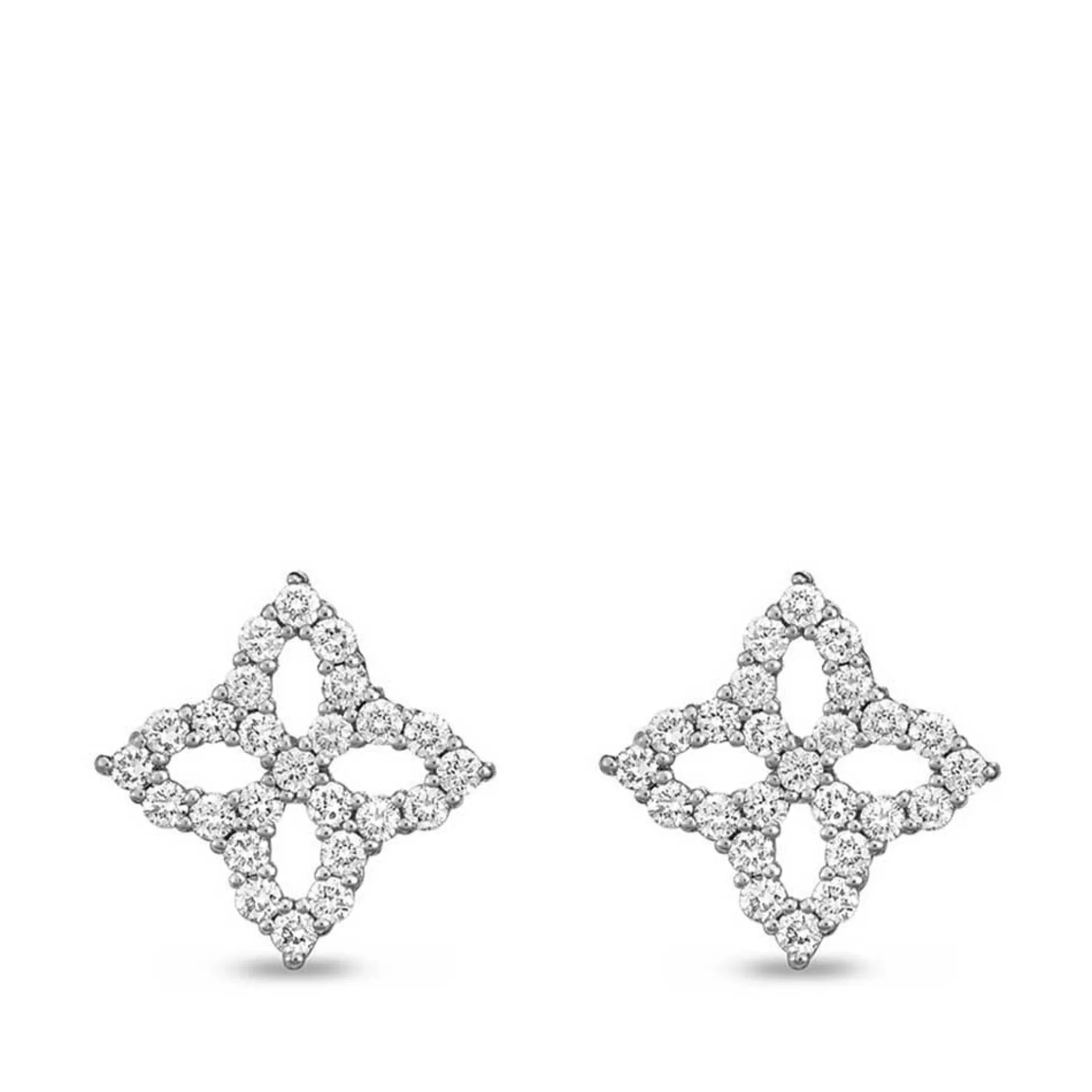 Roberto Coin Princess Small Flower Diamond Stud Earrings 18K