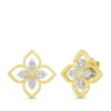 Roberto Coin Principessa Large Diamond Flower Earrings 18K