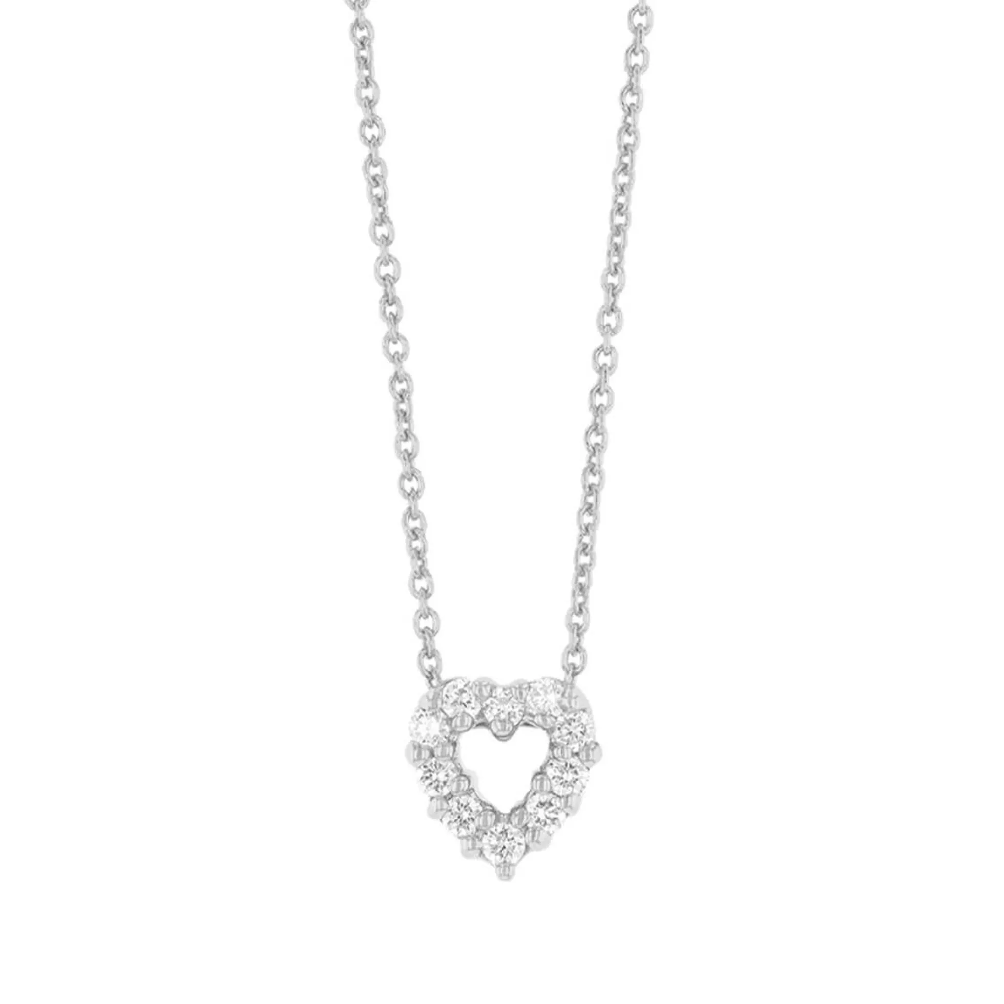 Roberto Coin Tiny Treasures Diamond Heart Necklace 18K