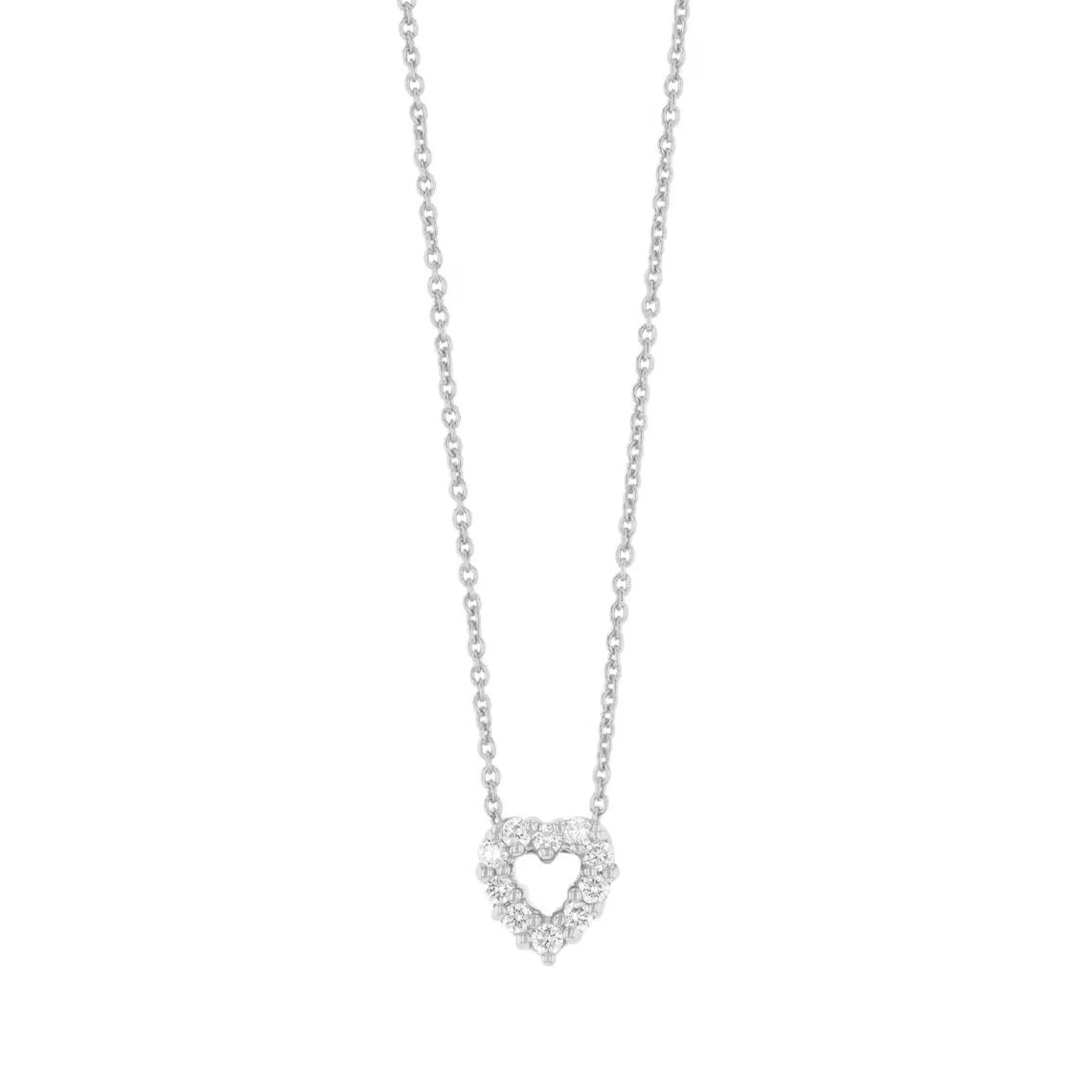 Roberto Coin Tiny Treasures Diamond Heart Necklace 18K