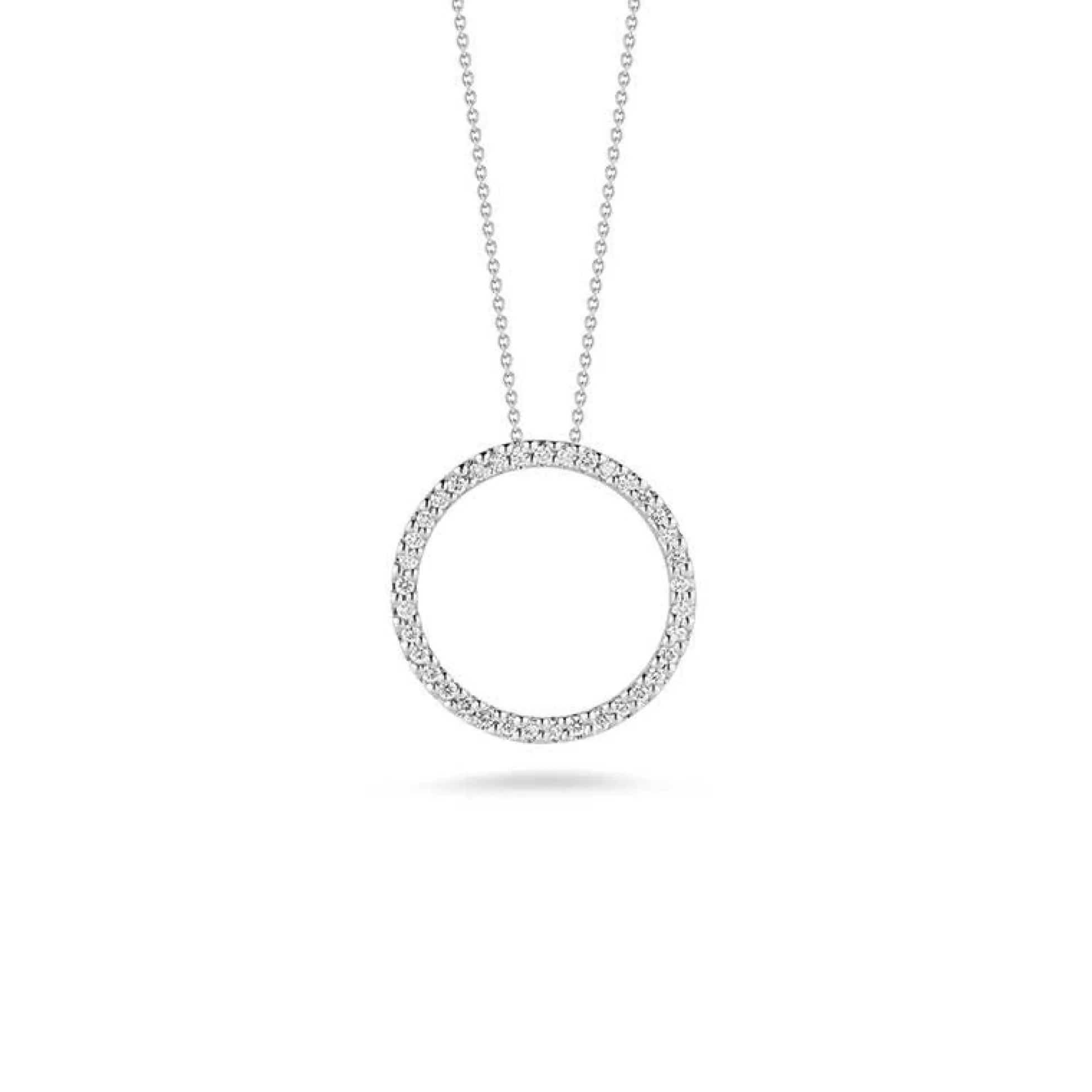 Roberto Coin Tiny Treasures Diamond Circle Necklace 18K