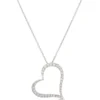 Roberto Coin Tiny Treasures Diamond Slanted Heart Necklace 18K White Gold