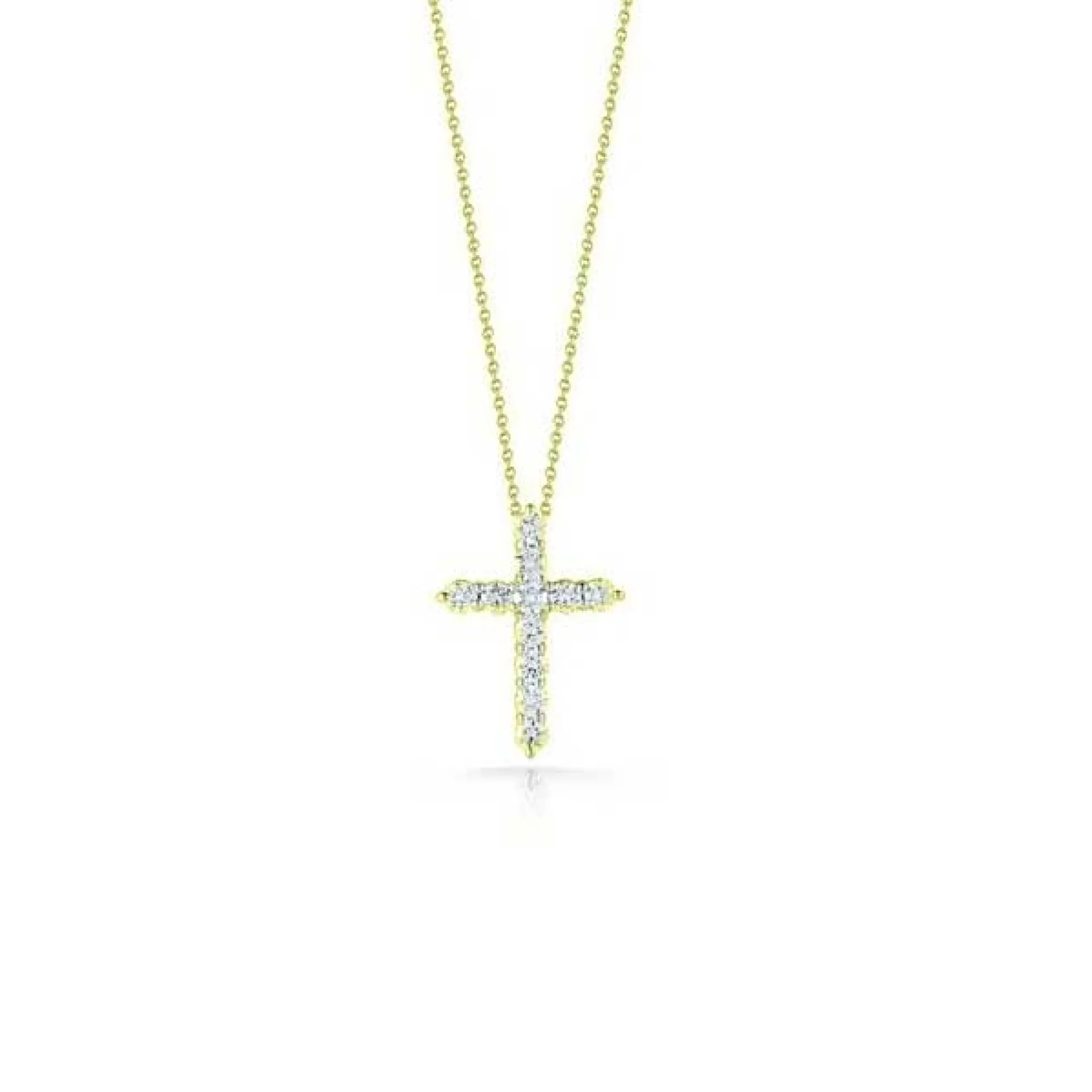 Roberto Coin Tiny Treasures Diamond Cross Necklace 18K