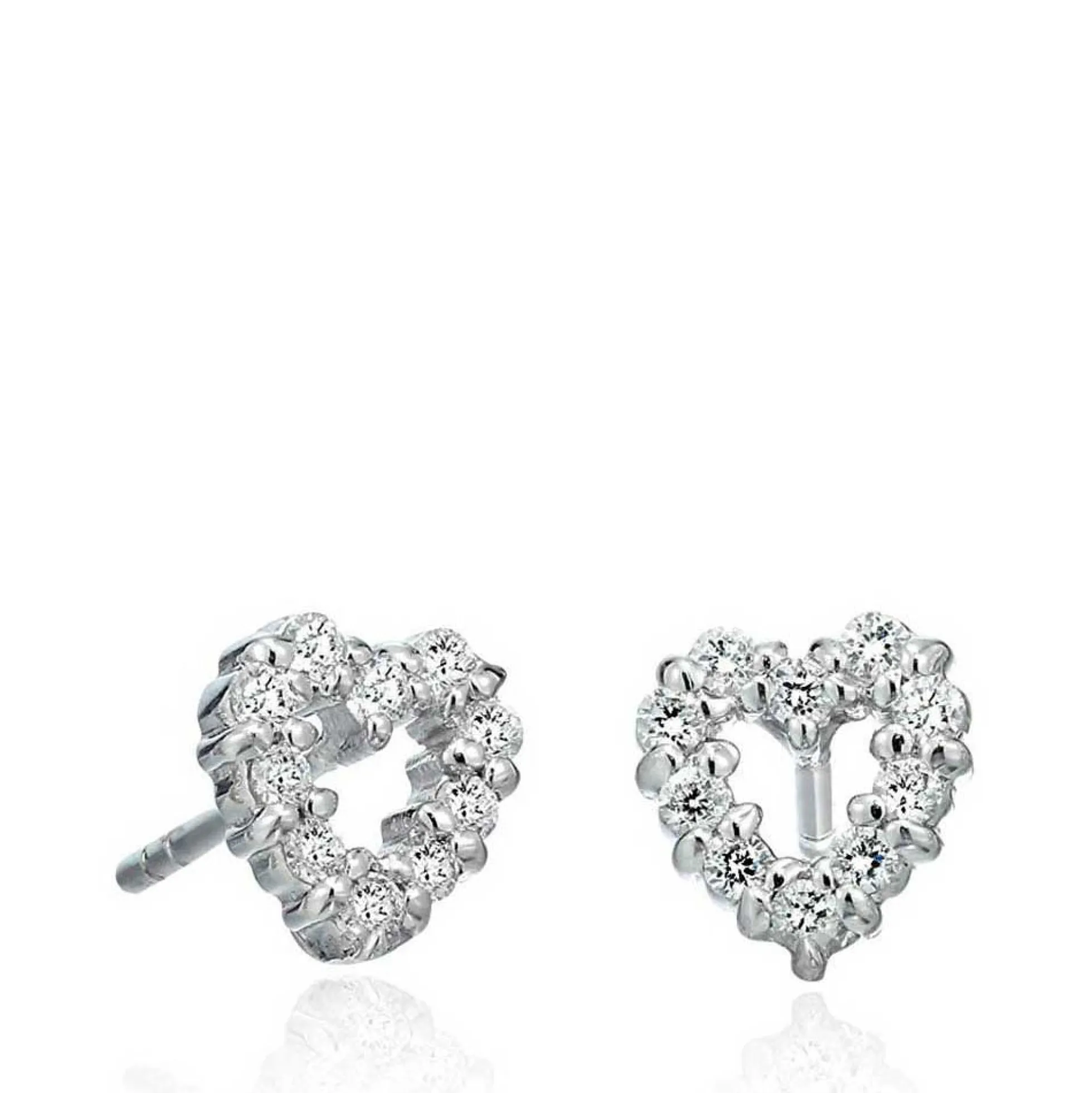 Roberto Coin Tiny Treasures Diamond Heart Stud Earrings 18K