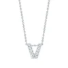 Roberto Coin Tiny Treasures Diamond Initial Pendant 18K Letter 'V'