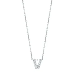 Roberto Coin Tiny Treasures Diamond Initial Pendant 18K Letter 'V'