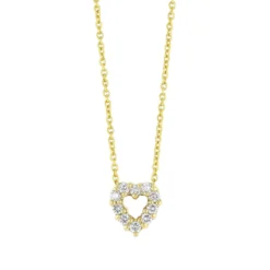 Roberto Coin Tiny Treasures Diamond Heart Necklace 18K