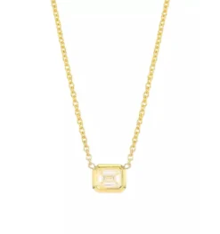 Roberto Coin Tiny Treasures 18K Yellow Gold & Emerald-Cut Diamond Pendant Necklace