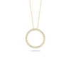 Roberto Coin Tiny Treasures Medium Diamond Circle Pendant 18K Yellow Gold, 18 Inches