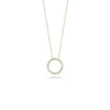 Roberto Coin Tiny Treasures Small Diamond Circle Necklace 18K Yellow Gold, 18 Inches.
