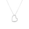 Roberto Coin Tiny Treasures Slanted Diamond Heart Necklace 18K White Gold, 18 inches